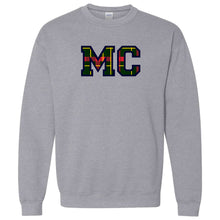 Load image into Gallery viewer, Monte Cassino - "Varsity Plaid" Toddler/Youth/Adult Crewneck Sweatshirt