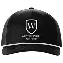 Load image into Gallery viewer, Weathermore Academy - "Shield" Five Panel Trucker w/Rope