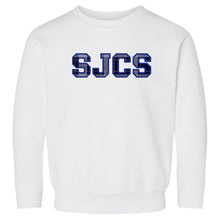 Load image into Gallery viewer, St. John Catholic School - "Varsity Plaid" Toddler Fleece Crewneck Sweatshirt
