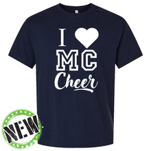 Load image into Gallery viewer, Monte Cassino - "I Heart MC Cheer" Youth/Adult Heavyweight Fashion Soft SS T