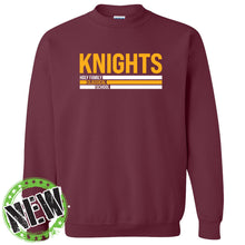 Load image into Gallery viewer, Holy Family Classical School - "School Stripes" Youth/Adult Crewneck Sweatshirt