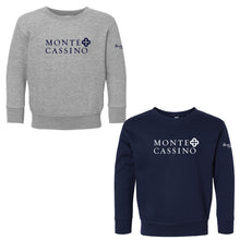 Load image into Gallery viewer, Monte Cassino - "Be A Saint" Toddler Fleece Crewneck Sweatshirt