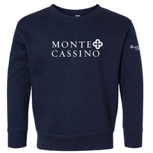 Load image into Gallery viewer, Monte Cassino - "Be A Saint" Toddler Fleece Crewneck Sweatshirt