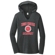 Load image into Gallery viewer, Wright Christian Academy - "Retro Crest" Ladies Tri-Blend LS Hoodie