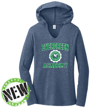 Load image into Gallery viewer, Evergreen Academy - "Retro Crest" Ladies Tri-Blend LS Hoodie