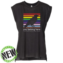 Load image into Gallery viewer, Riverfield Country Day School - &quot;Raven Rainbow&quot; Women&#39;s Flowy Muscle T-Shirt
