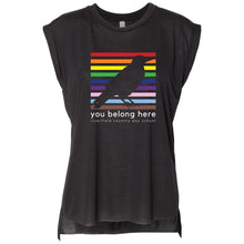 Load image into Gallery viewer, Riverfield Country Day School - &quot;Raven Rainbow&quot; Women&#39;s Flowy Muscle T-Shirt
