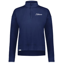 Load image into Gallery viewer, Marquette Teachers - "Meteors Script Emb." Ladies Ventura 1/4 Zip Pullover