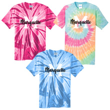 Load image into Gallery viewer, Marquette Catholic School - "Big M" Youth/Adult Tie-Dyed Short Sleeve T