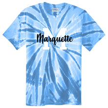 Load image into Gallery viewer, Marquette Catholic School - "Big M" Youth/Adult Tie-Dyed Short Sleeve T