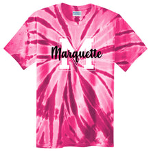 Load image into Gallery viewer, Marquette Catholic School - "Big M" Youth/Adult Tie-Dyed Short Sleeve T