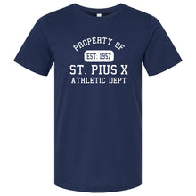 Load image into Gallery viewer, St. Pius X Catholic School - "Property Of" Youth/Adult Blended SS T