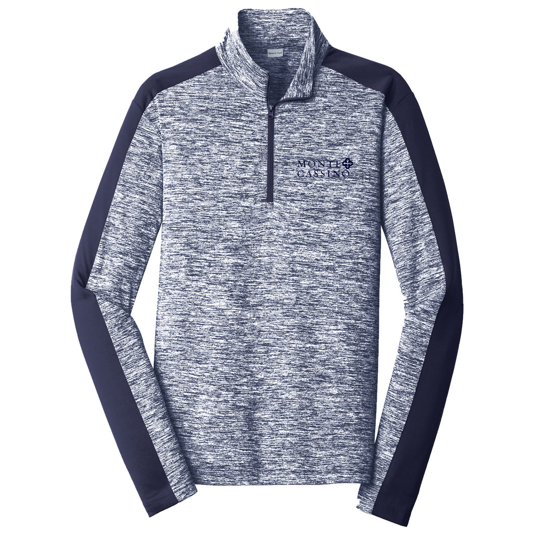 Monte Cassino - Youth/Adult Electric Heather Colorblock 1/4-Zip Pullover