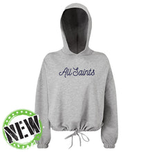 Load image into Gallery viewer, All Saints Catholic School - "Script" Girl's/Women's Cropped Hooded Sweatshirt

