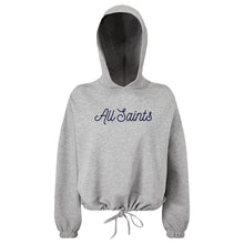 Load image into Gallery viewer, All Saints Catholic School - "Script" Girl's/Women's Cropped Hooded Sweatshirt

