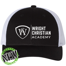 Load image into Gallery viewer, Wright Christian Academy - &quot;WCA Text&quot; Low-Profile Snapback Trucker
