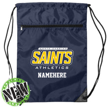 Load image into Gallery viewer, Monte Cassino Athletics - &quot;Saints Athletics&quot; Zipper Drawstring Backpack
