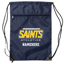 Load image into Gallery viewer, Monte Cassino Athletics - &quot;Saints Athletics&quot; Zipper Drawstring Backpack
