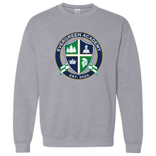 Load image into Gallery viewer, Evergreen Academy - &quot;Crest&quot; Youth/Adult Crewneck Sweatshirt
