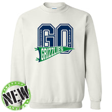 Load image into Gallery viewer, Evergreen Academy - &quot;Go Grizzlies&quot; Youth/Adult Crewneck Sweatshirt
