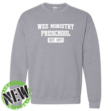 Load image into Gallery viewer, WEE Ministry Preschool - &quot;EST. 1977&quot; Youth/Adult Crewneck Sweatshirt
