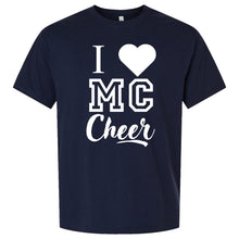 Load image into Gallery viewer, Monte Cassino - &quot;I Heart MC Cheer&quot; Youth/Adult Heavyweight Fashion Soft SS T
