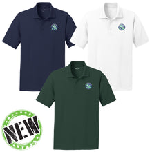 Load image into Gallery viewer, Evergreen Academy - "Crest" Youth/Adult Performance Polo
