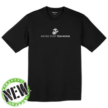 Load image into Gallery viewer, MCJROTC Bixby/Glenpool - "Never Stop" Adult Racermesh Short Sleeve T
