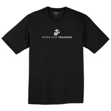 Load image into Gallery viewer, MCJROTC Bixby/Glenpool - "Never Stop" Adult Racermesh Short Sleeve T
