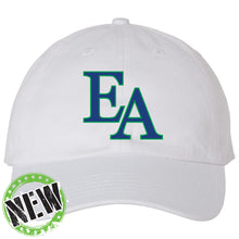 Load image into Gallery viewer, Evergreen Academy - "EA" Unstructured Garment Washed Hat
