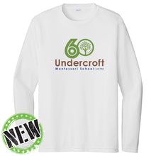 Load image into Gallery viewer, Undercroft Montessori Tulsa - &quot;60th&quot; Adult Long Sleeve Performance T
