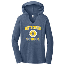 Load image into Gallery viewer, Monte Cassino - "Retro Crest" Ladies Tri-Blend LS Hoodie
