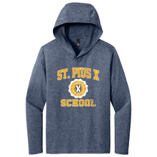 Load image into Gallery viewer, St. Pius X Catholic School - "Retro Crest" Youth/Adult Unisex Tri-Blend LS Hoodie
