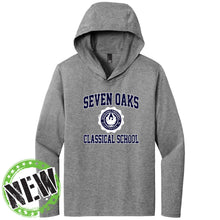 Load image into Gallery viewer, Seven Oaks Classical School - "Retro Crest" Youth/Adult Unisex Tri-Blend LS Hoodie
