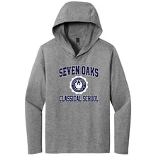 Load image into Gallery viewer, Seven Oaks Classical School - "Retro Crest" Youth/Adult Unisex Tri-Blend LS Hoodie
