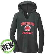 Load image into Gallery viewer, Wright Christian Academy - "Retro Crest" Ladies Tri-Blend LS Hoodie

