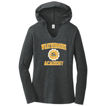Load image into Gallery viewer, Weathermore Academy - "Retro Crest" Ladies Tri-Blend LS Hoodie
