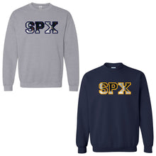 Load image into Gallery viewer, St. Pius X Catholic School - "Varsity Plaid" Youth/Adult Crewneck Sweatshirt
