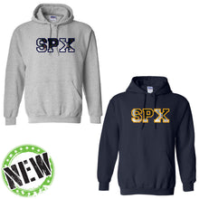 Load image into Gallery viewer, St. Pius X Catholic School - "Varsity Plaid" Youth/Adult Hooded Sweatshirt
