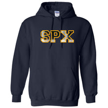 Load image into Gallery viewer, St. Pius X Catholic School - "Varsity Plaid" Youth/Adult Hooded Sweatshirt
