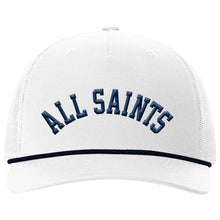 Load image into Gallery viewer, All Saints Catholic School - &quot;Arched&quot; Five Panel Trucker w/Rope
