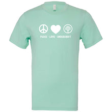 Load image into Gallery viewer, Undercroft Montessori Tulsa - &quot;Peace.Love.Undercroft&quot; Youth/Adult Fashion Soft SS T
