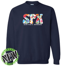 Load image into Gallery viewer, St. Pius X Catholic School - &quot;Flowers&quot; Youth/Adult Crewneck Sweatshirt
