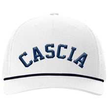 Load image into Gallery viewer, Cascia Hall Preparatory School - &quot;Arched&quot; Five Panel Trucker w/Rope
