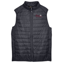 Load image into Gallery viewer, Town &amp; Country School - &quot;T&amp;C Stacked&quot; Men&#39;s Packable Puffer Vest
