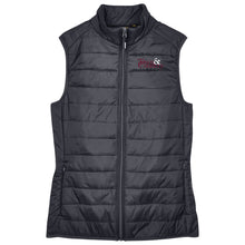 Load image into Gallery viewer, Town &amp; Country School - &quot;T&amp;C Stacked&quot; Women&#39;s Packable Puffer Vest
