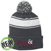 Load image into Gallery viewer, Town &amp; Country School - &quot;T&amp;C Stacked&quot; Pom Pom Beanie
