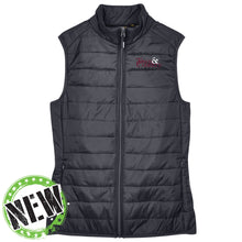 Load image into Gallery viewer, Town &amp; Country School - &quot;T&amp;C Stacked&quot; Women&#39;s Packable Puffer Vest
