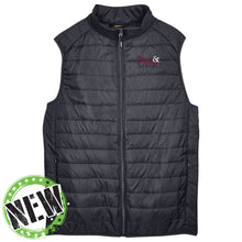 Load image into Gallery viewer, Town &amp; Country School - &quot;T&amp;C Stacked&quot; Men&#39;s Packable Puffer Vest
