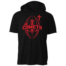 Load image into Gallery viewer, Junior Comets Football - "Blueprint" Youth/Adult Performance Hooded SS T
